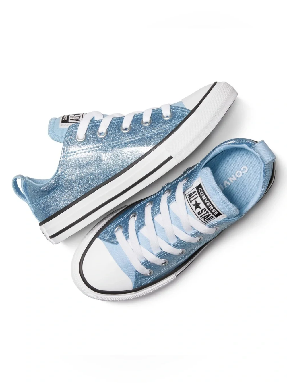 Converse Chuck Taylor All Star Madison Ox Blue Glitter Lace Up Shoe 11 12 or 2 Y